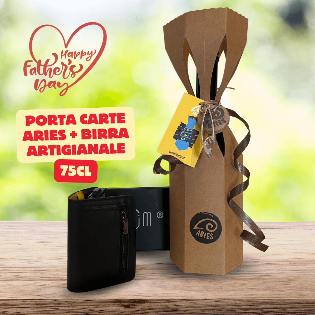 Birra Artigianale "confezione tulipano Festa del papà" + portacarte Aries