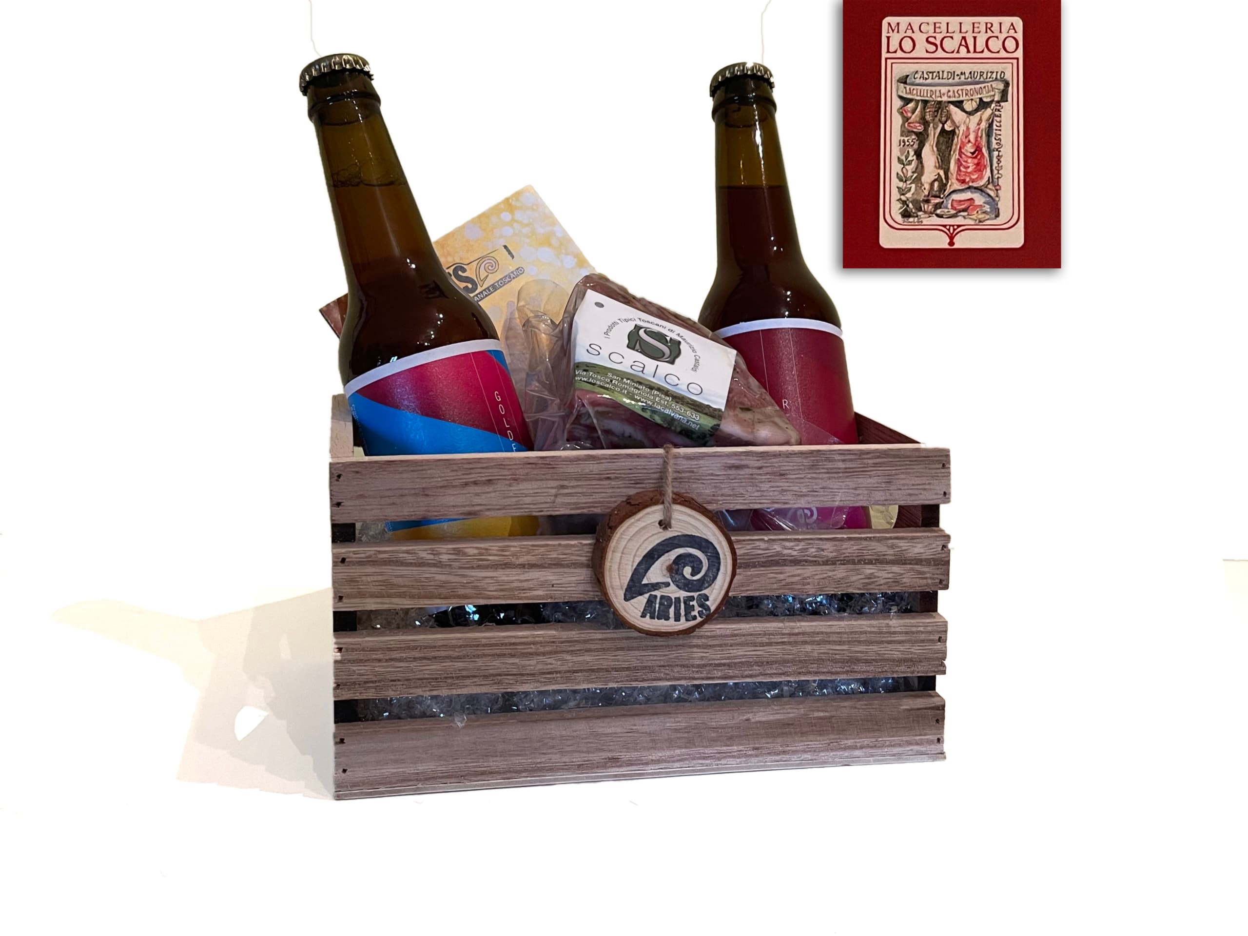 WoodBox con Birre Artigianali con soppressata toscana de LO SCALCO
